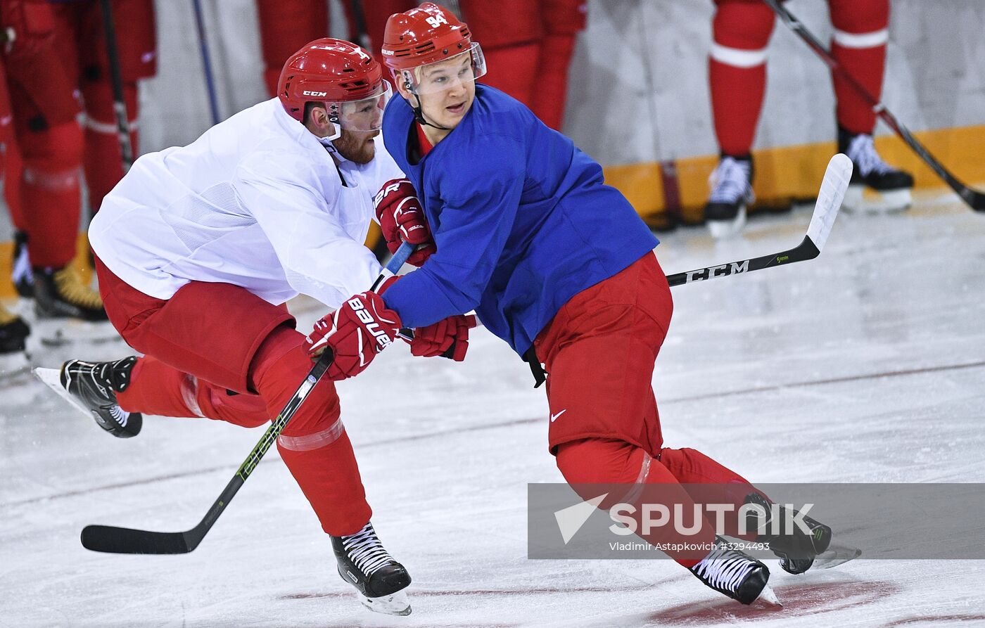 2018 Winter Olympics. Hockey. Russia's team holds training session