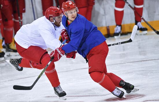 2018 Winter Olympics. Hockey. Russia's team holds training session