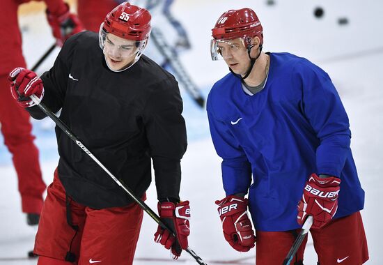2018 Winter Olympics. Hockey. Russia's team holds training session