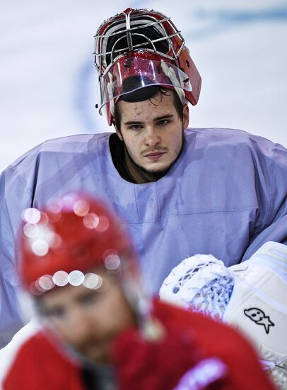 2018 Winter Olympics. Ice Hockey. Olympic Athletes from Russia practice
