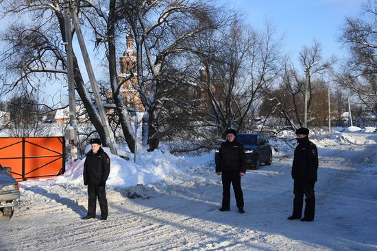 Aftermath of An-148 plane crash in Moscow Region