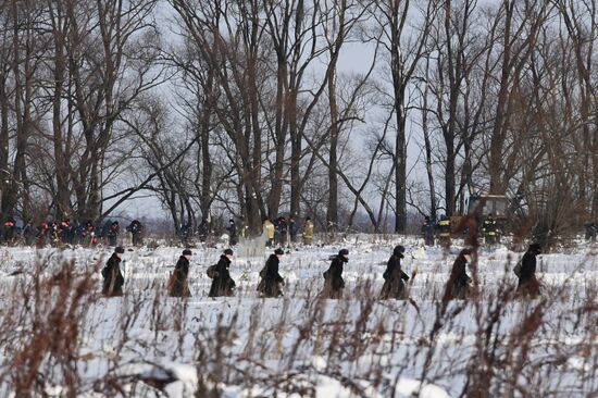 Aftermath of An-148 plane crash in Moscow Region