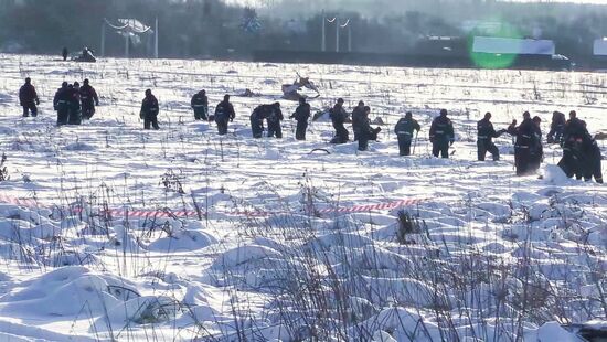 Aftermath of An-148 plane crash in Moscow Region