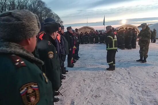 Aftermath of An-148 plane crash in Moscow Region