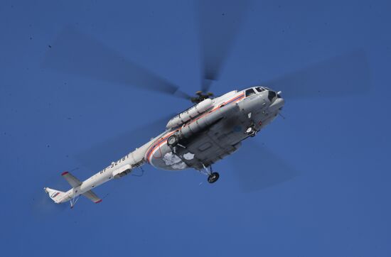 Aftermath of An-148 plane crash in Moscow Region