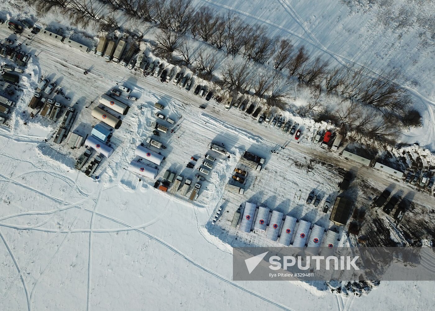 Aftermath of An-148 plane crash in Moscow Region