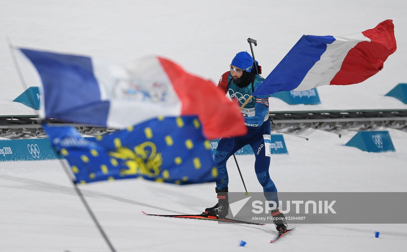 2018 Winter Olympics. Biathlon. Men. Pursuit race