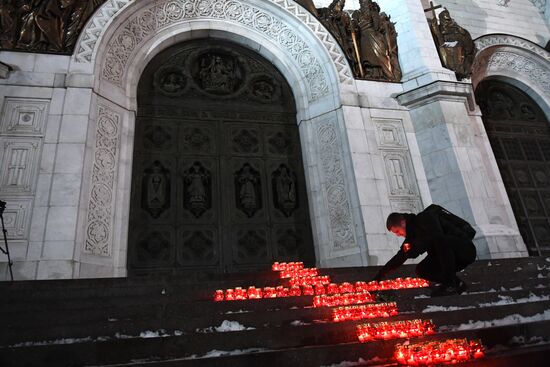 Vigil in memory of air crash victims in Moscow Region