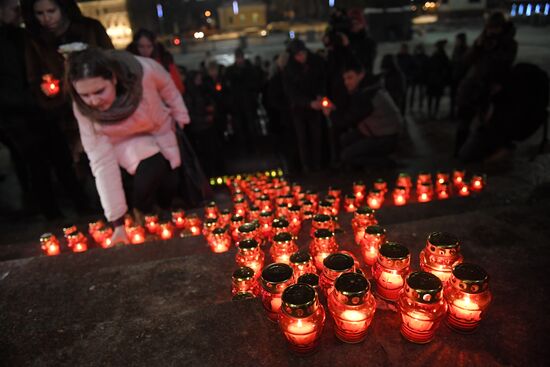 Vigil in memory of air crash victims in Moscow Region