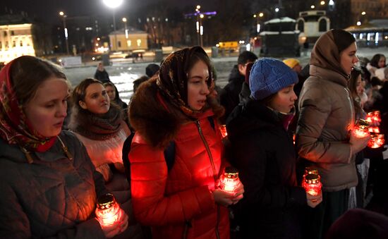 Vigil in memory of air crash victims in Moscow Region