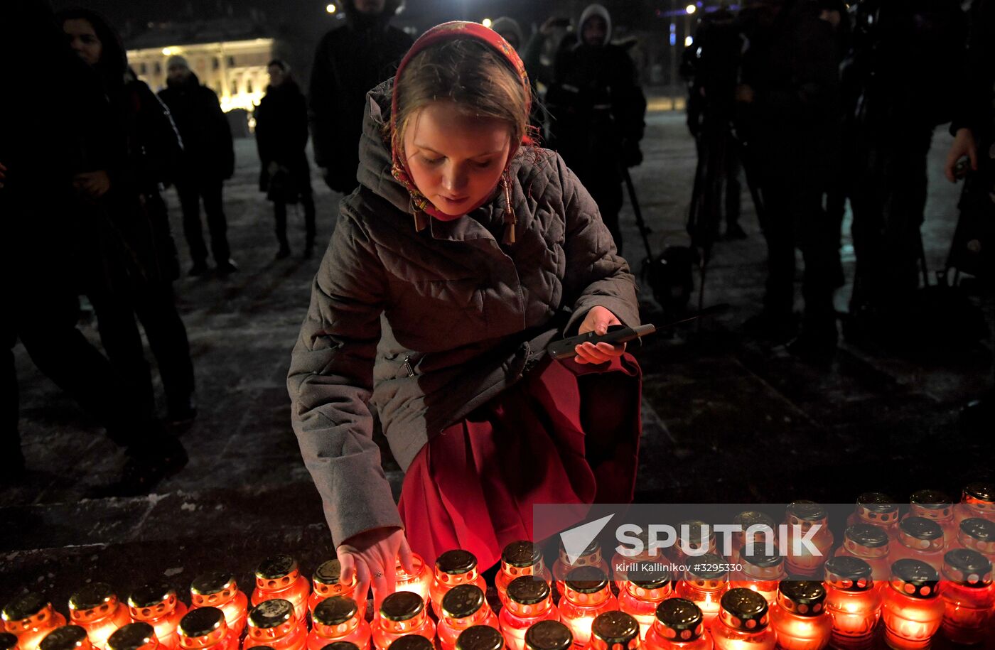 Vigil in memory of air crash victims in Moscow Region