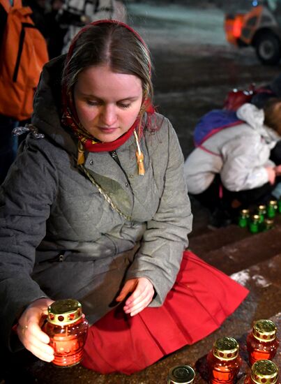 Vigil in memory of air crash victims in Moscow Region