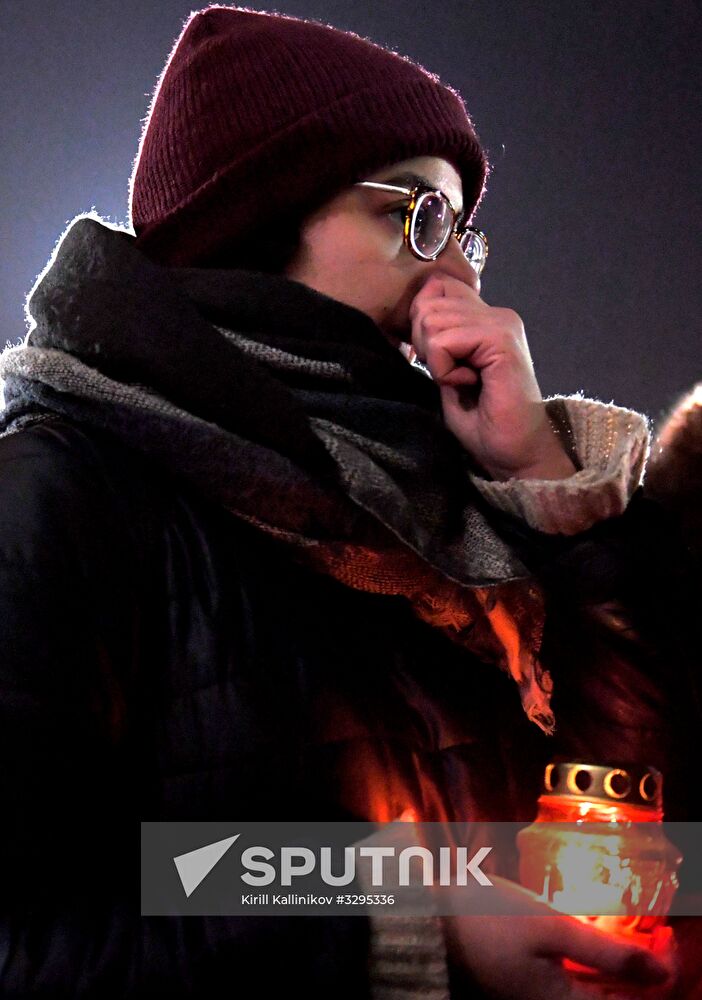 Vigil in memory of air crash victims in Moscow Region