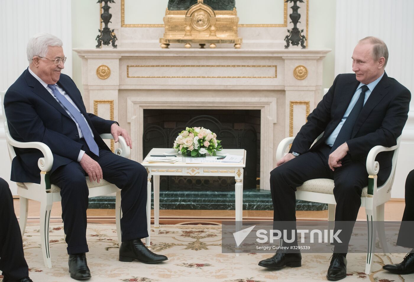President Vladimir Putin meets with Palestinian President Mahmoud Abbas