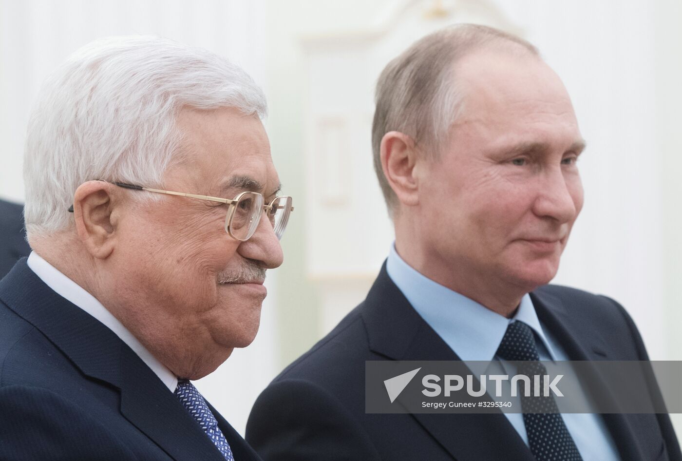 President Vladimir Putin meets with Palestinian President Mahmoud Abbas