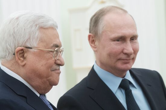 President Vladimir Putin meets with Palestinian President Mahmoud Abbas