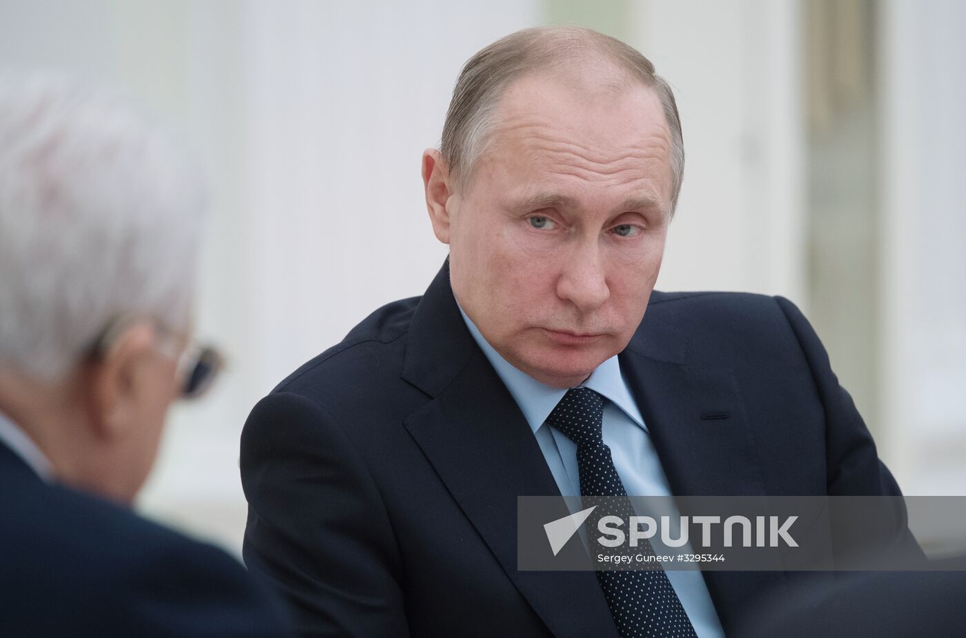 President Vladimir Putin meets with Palestinian President Mahmoud Abbas