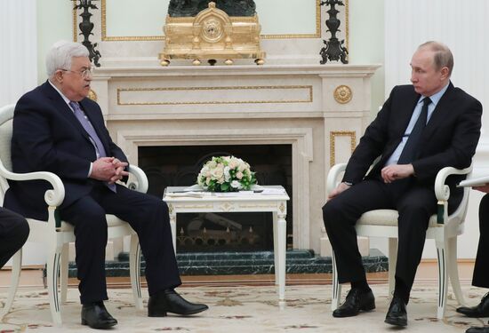 President Vladimir Putin meets with Palestinian President Mahmoud Abbas