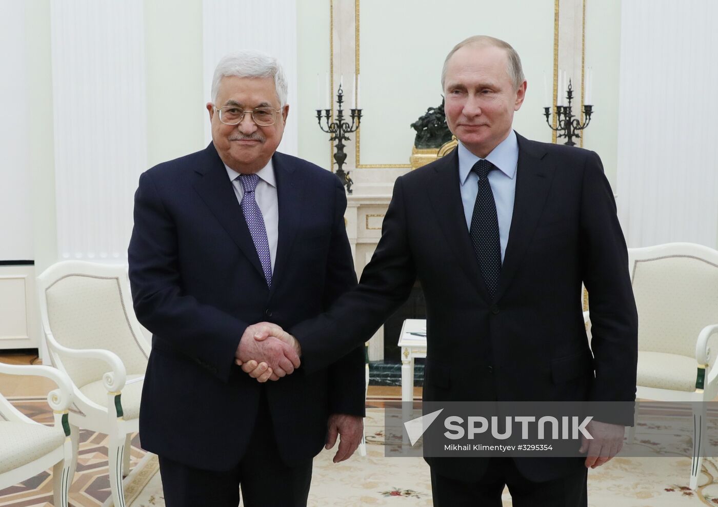 President Vladimir Putin meets with Palestinian President Mahmoud Abbas