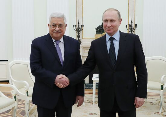 President Vladimir Putin meets with Palestinian President Mahmoud Abbas