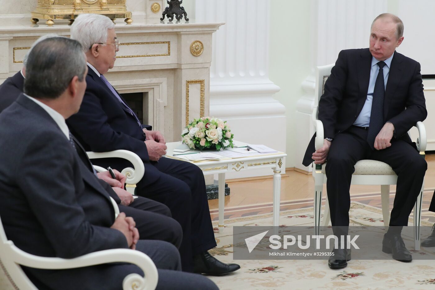 President Vladimir Putin meets with Palestinian President Mahmoud Abbas
