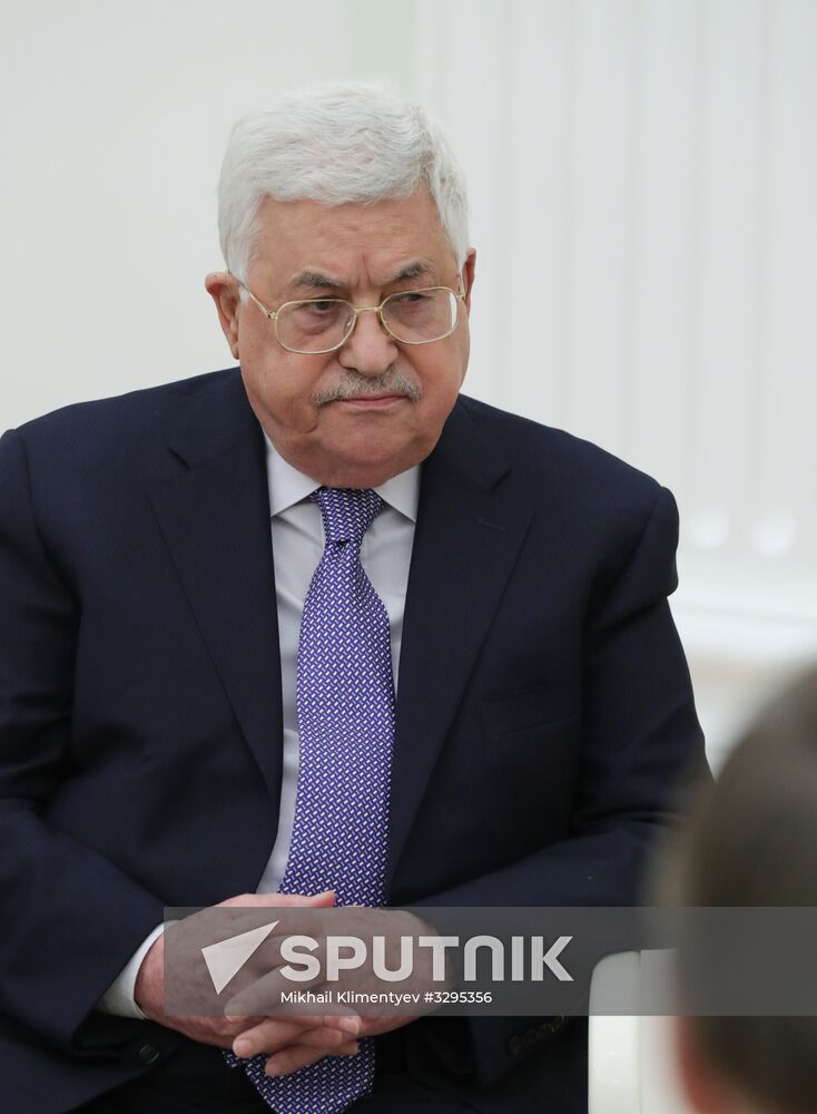 President Vladimir Putin meets with Palestinian President Mahmoud Abbas