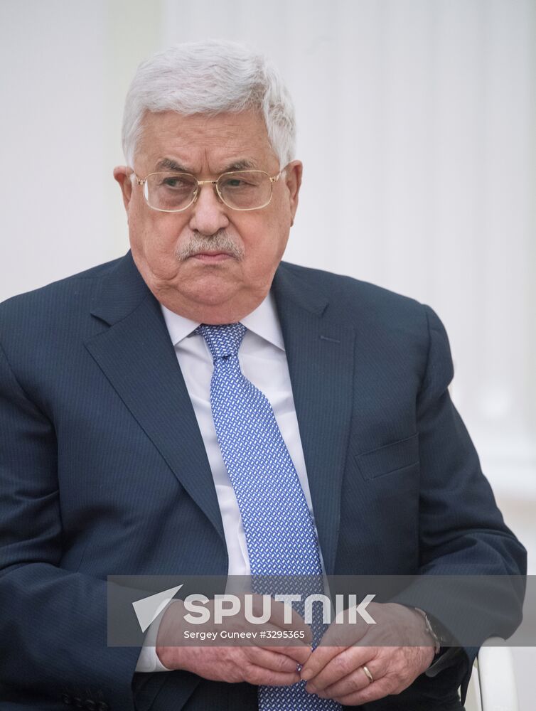 President Vladimir Putin meets with Palestinian President Mahmoud Abbas