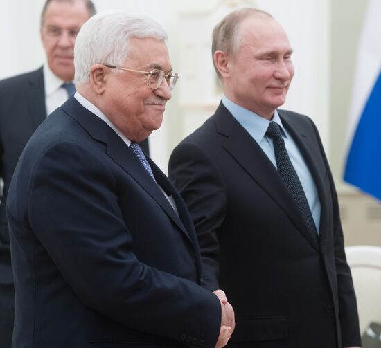 President Vladimir Putin meets with Palestinian President Mahmoud Abbas