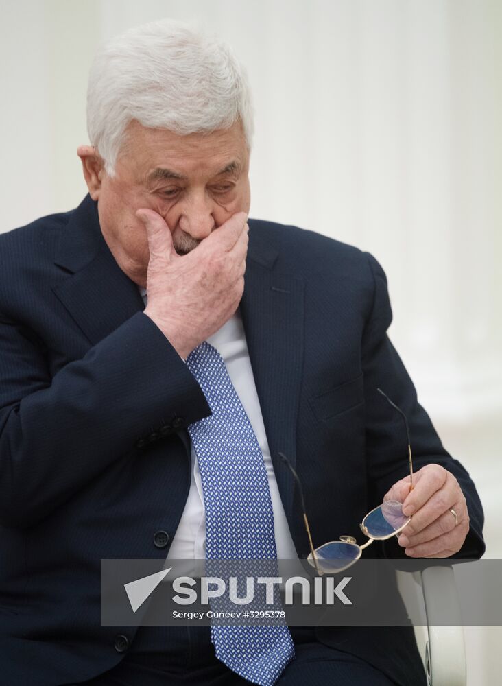 President Vladimir Putin meets with Palestinian President Mahmoud Abbas