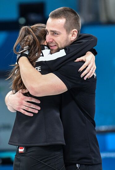 2018 Winter Olympics. Curling. Mixed doubles. Bronze medal match