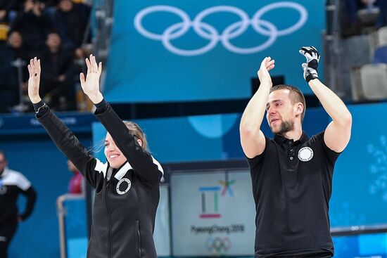 2018 Winter Olympics. Curling. Mixed doubles. Bronze medal match