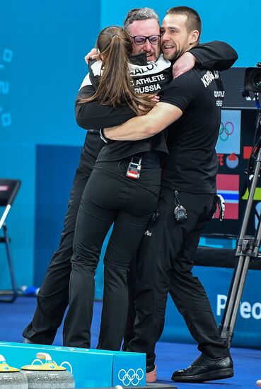 2018 Winter Olympics. Curling. Mixed doubles. Bronze medal match