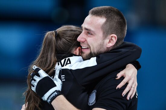 2018 Winter Olympics. Curling. Mixed doubles. Bronze medal match