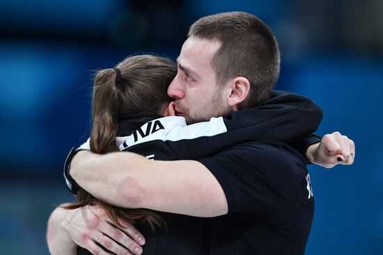 2018 Winter Olympics. Curling. Mixed doubles. Bronze medal match