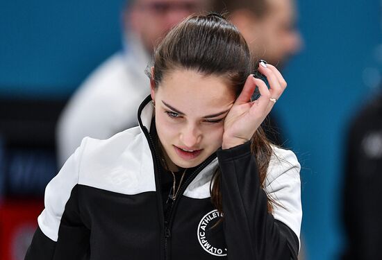 2018 Winter Olympics. Curling. Mixed doubles. Bronze medal match
