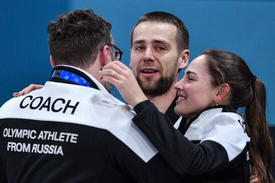 2018 Winter Olympics. Curling. Mixed doubles. Bronze medal match