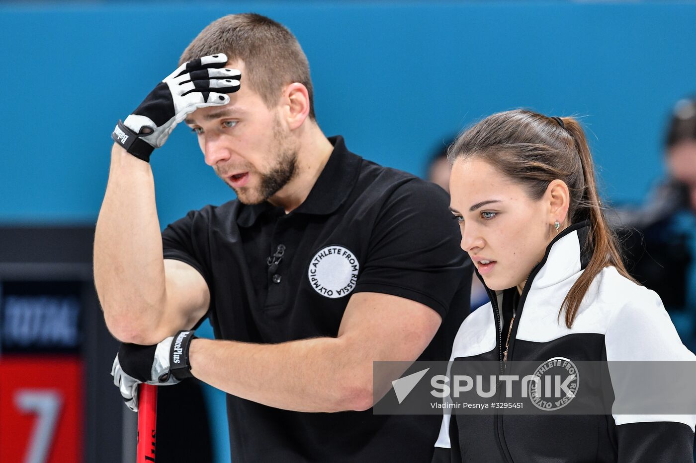 2018 Winter Olympics. Curling. Mixed doubles. Bronze medal match