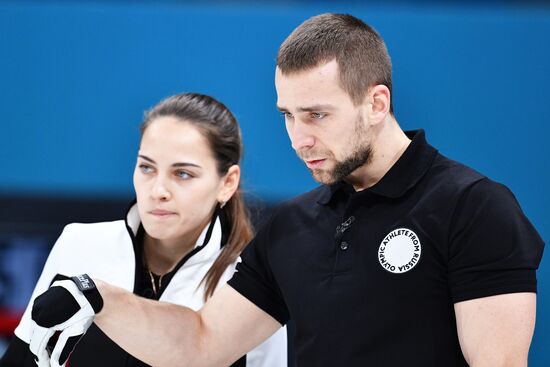 2018 Winter Olympics. Curling. Mixed doubles. Bronze medal match