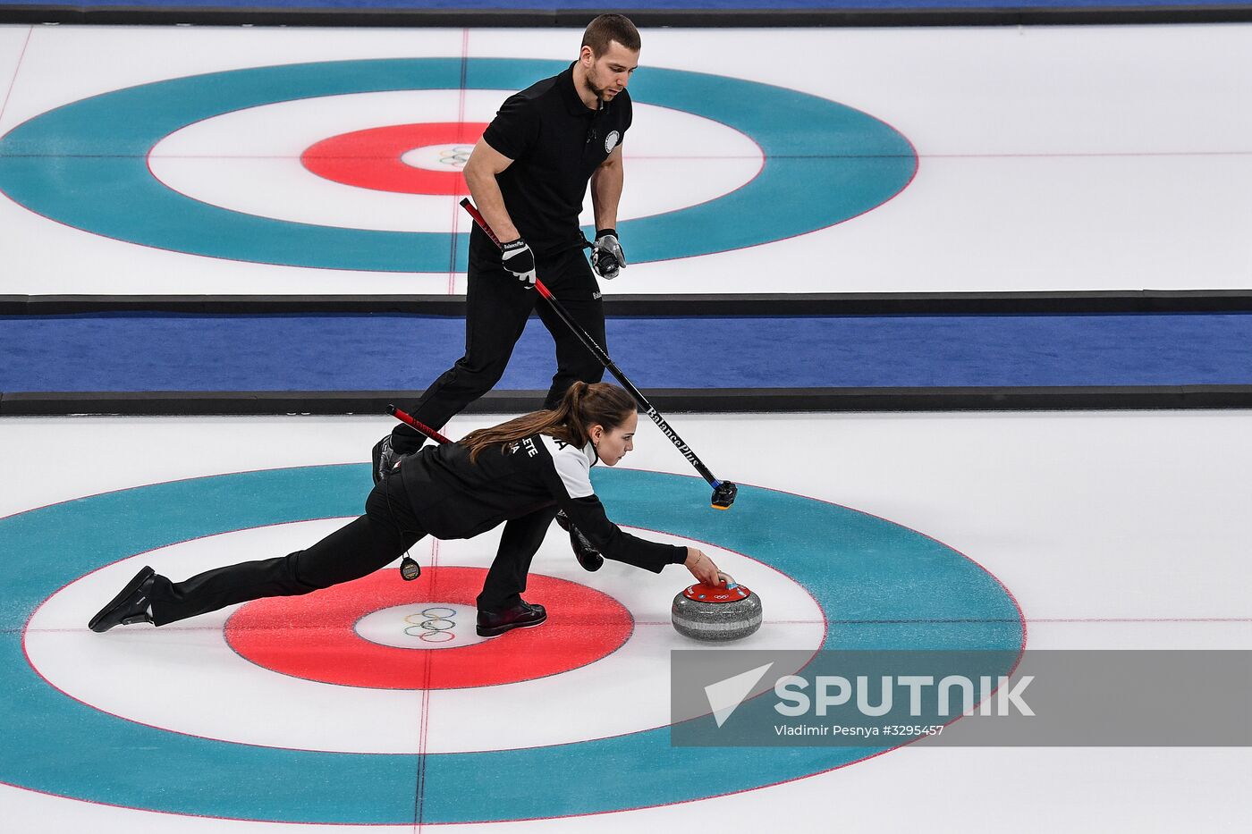 2018 Winter Olympics. Curling. Mixed doubles. Bronze medal match