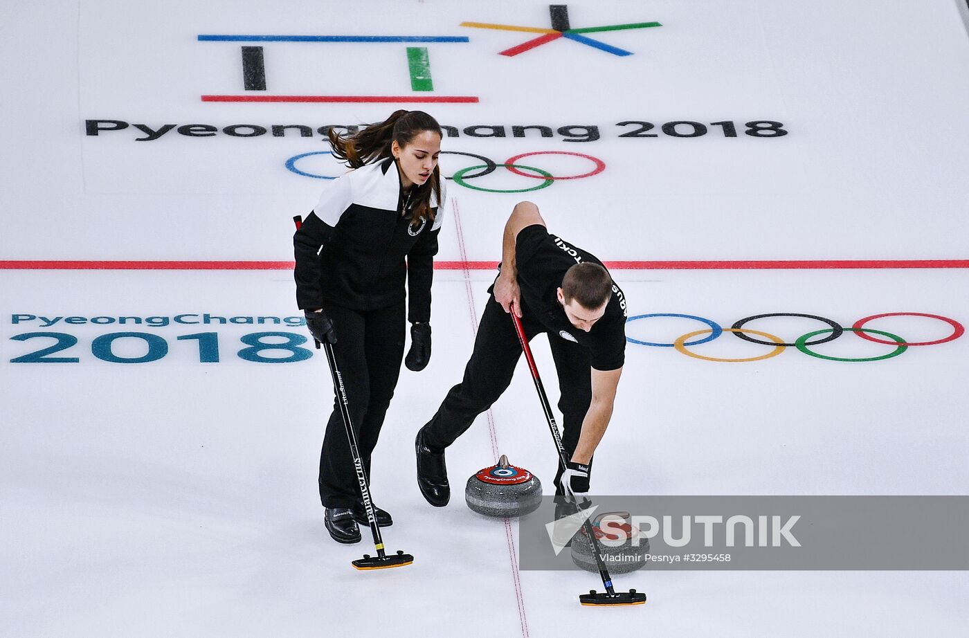 2018 Winter Olympics. Curling. Mixed doubles. Bronze medal match