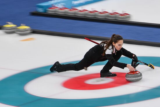 2018 Winter Olympics. Curling. Mixed doubles. Bronze medal match