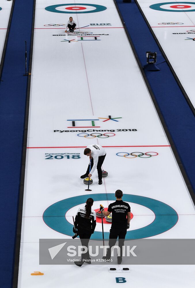 2018 Winter Olympics. Curling. Mixed doubles. Bronze medal match