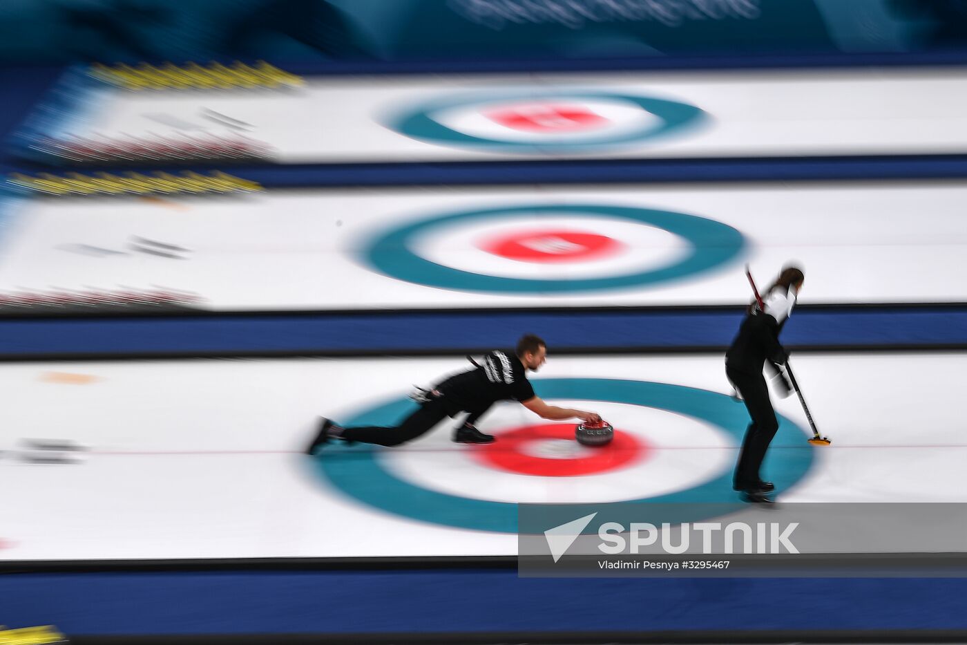2018 Winter Olympics. Curling. Mixed doubles. Bronze medal match