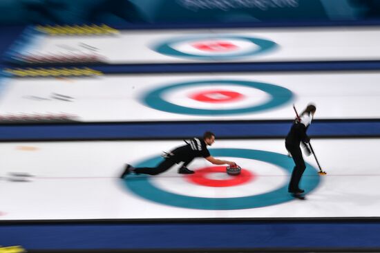 2018 Winter Olympics. Curling. Mixed doubles. Bronze medal match