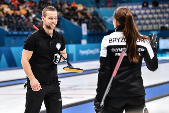2018 Winter Olympics. Curling. Mixed doubles. Bronze medal match