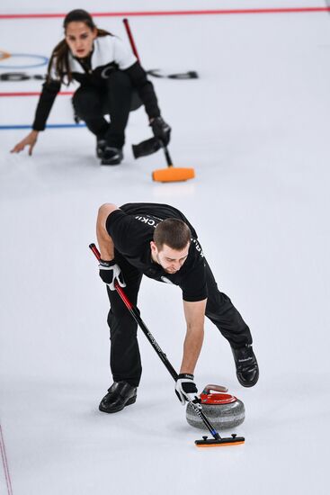 2018 Winter Olympics. Curling. Mixed doubles. Bronze medal match