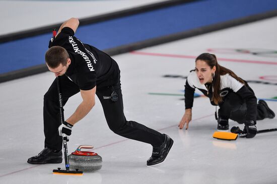 2018 Winter Olympics. Curling. Mixed doubles. Bronze medal match