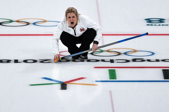 2018 Winter Olympics. Curling. Mixed doubles. Bronze medal match