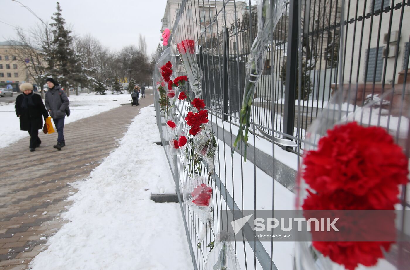 Flowers in memory of the An-148 crash victims