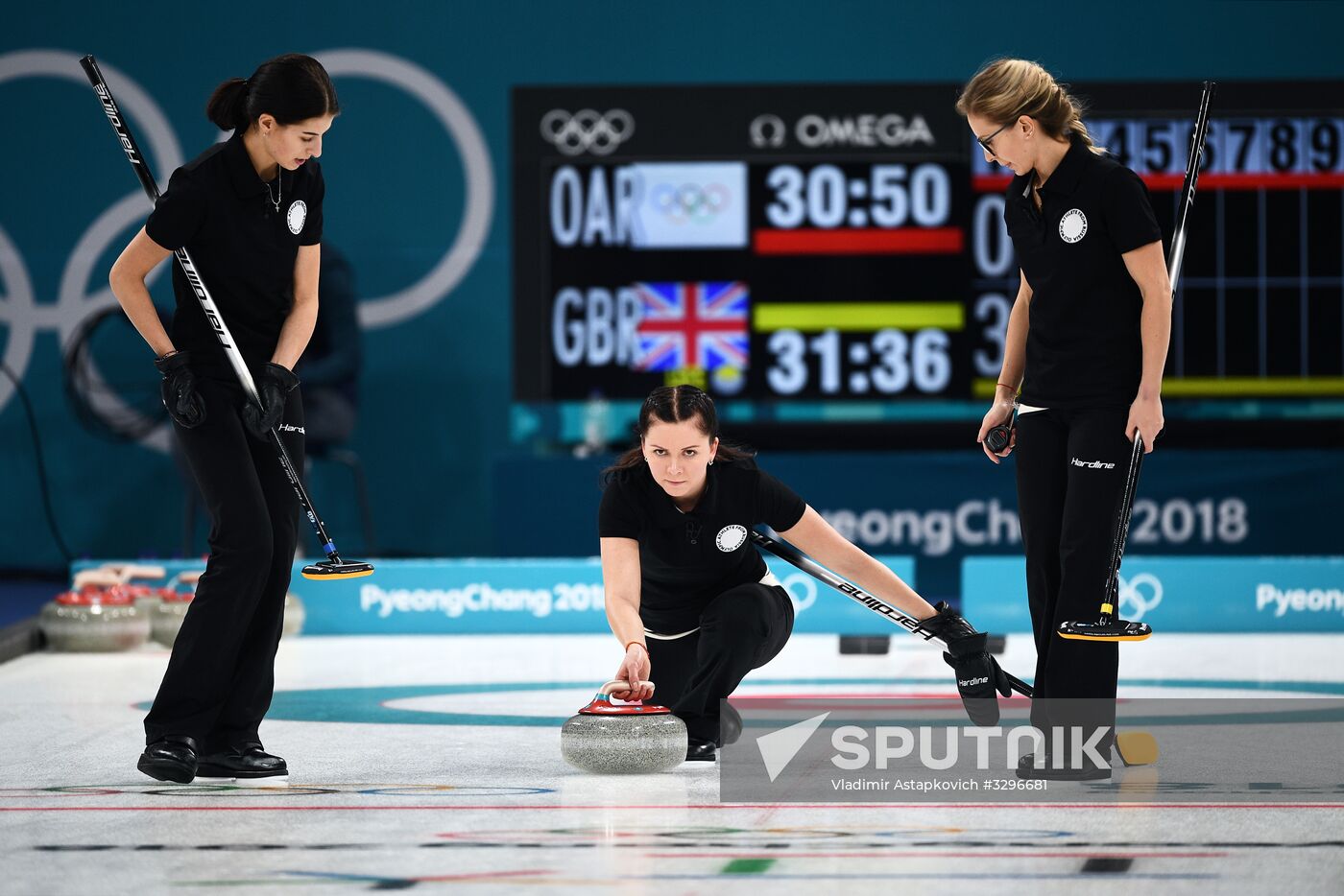 2018 Winter Olympics. Curling. Women. Russia vs. Great Britain